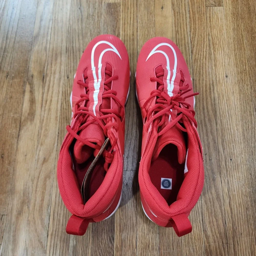 Nike Alpha Menace 3 Shark Mid Top Red Sneakers Football Cleats Mens Sz 16 NWOB